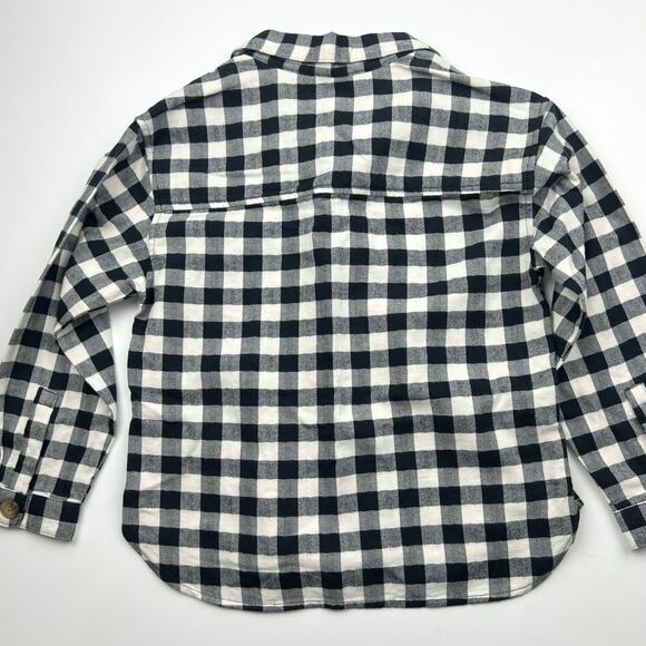 NWT Zara Black Buffalo Plaid Button Down Shirt - Picture 6 of 6